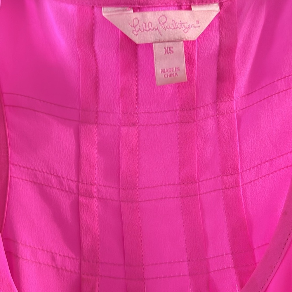 Lilly Putlizer Alyssa Pink Silk Tank Size XS - Picture 3 of 10